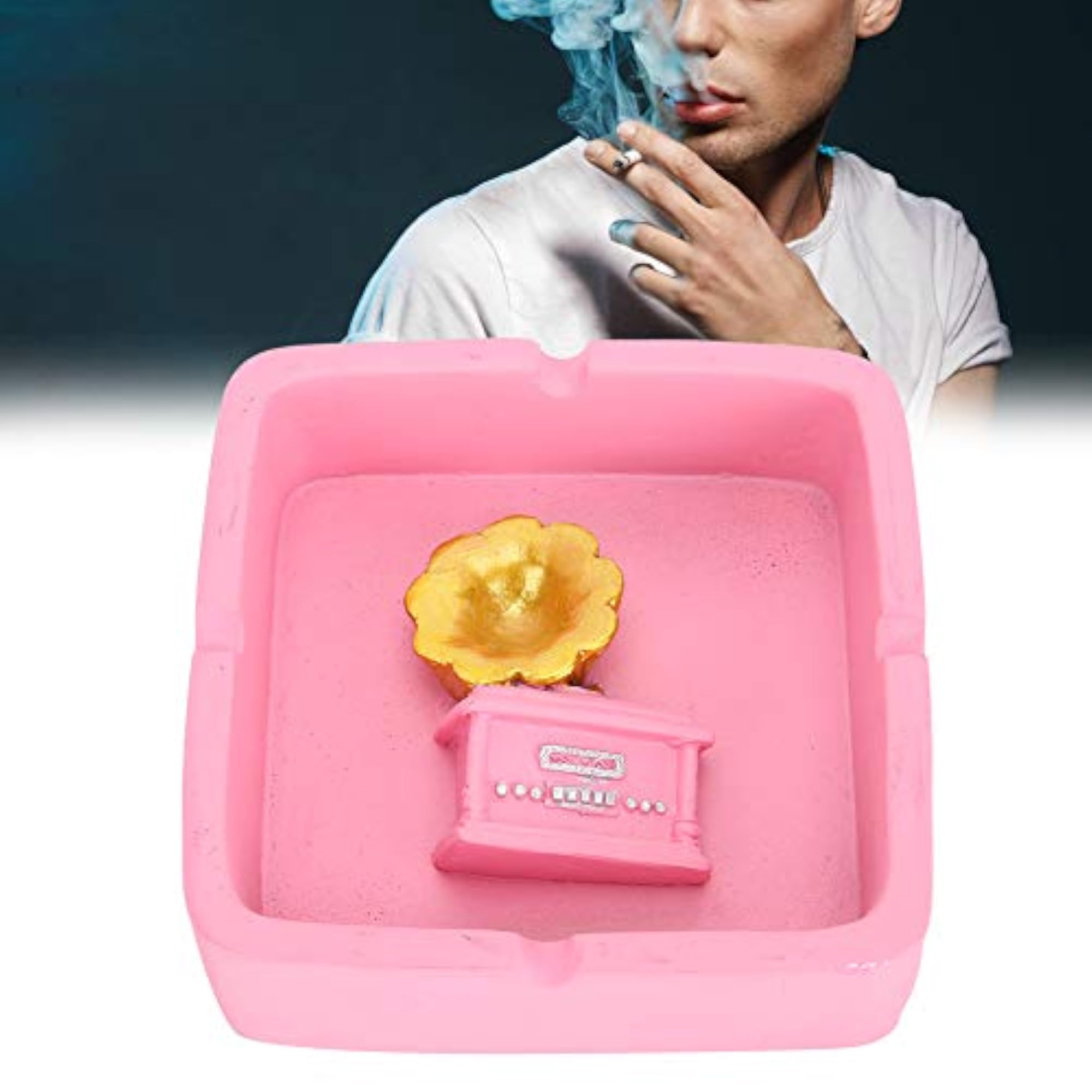 Phonograph Resin Ashtray for Home and Office Use
