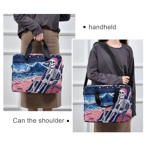 Maletín con estampado esqueleto para laptops 13-16 pulg miniatura 2