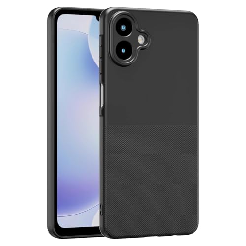 GUNPRIO Case for Samsung Galaxy A06, Polka Dot Soft TPU Protective Cover, Microfiber Lined Interior, Anti-Slip Shockproof Drop Protection, Minimalist Slim Design, Black
