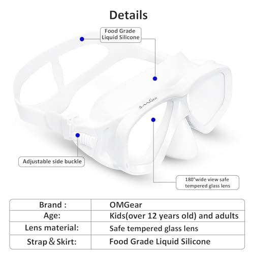 image for OMGear Swim Goggles with Nose Cover Diving Mask Snorkeling Gear Kids A