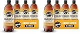 Remedy Kombucha Tea - Ginger Lemon - Sparkling Live Cultured Drink - Naturally Sugar Free Soft Drink - Probiotic Drink for Gut Health - 6x700ml (Pack of 2)