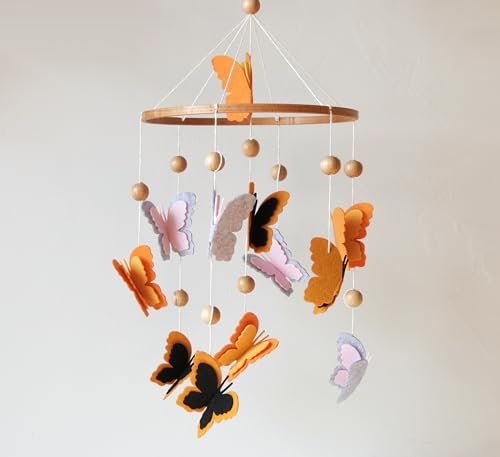 Image of Butterfly Crib Mobile Butterfly Mobile for Crib Baby Mobile for Girls Boys Crib Mobile for Girls