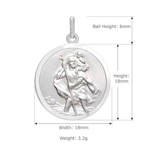 Pendentif Saint Christophe argent 18mm breloque religieuse