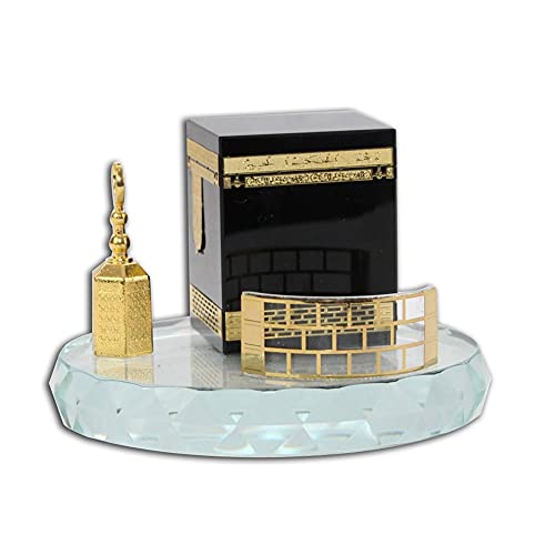 Figurine Kaaba cristal doré et statues élégantes d'architecture