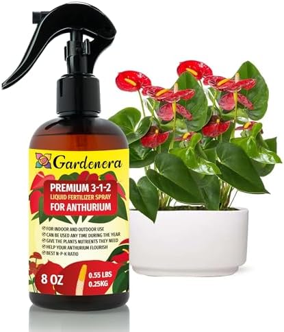 Gardenera Professional ANTHURIUM Spray Fertilizer Mist for Home Gardening | 3-1-2 Gentle Blend Mist for Healthy Leaves & Growth | Essential Nutrients for ANTHRIUM - 8oz