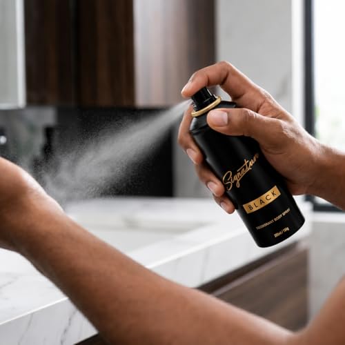 Image of Signature Deodorant Body Spray - Black | Floral Aromatic Long Lasting Fragrance | For Everyday Use | Skin Friendly Deo | For Men | Pack of 1 (200 ML)
