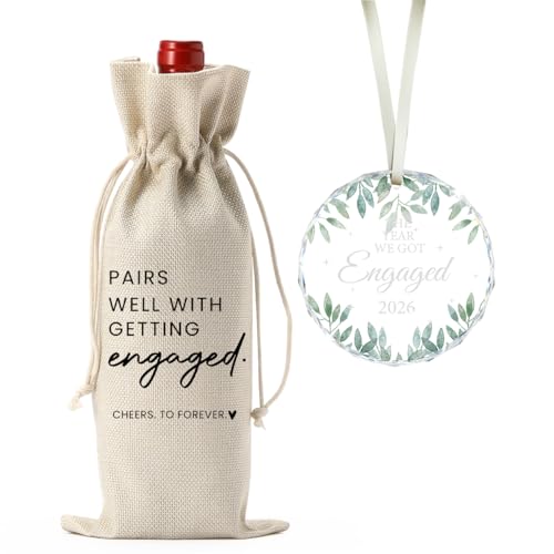 Image of FBCCZEY First Betrothed Engaged Engagement Gifts for Couples Her | Engagement Party Decorations for Engaged Couple Wine Bag Our First Betrothed Acrylic Ornament 2026