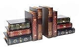 Bellaa 23868 Books Wood Bookends with Desktop Organizer and Storage Drawers