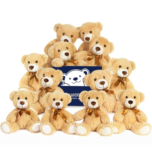 12 Pcs Teddy Bears Bulk Baby Shower Cute Stuffed Animal Toy for Decorations