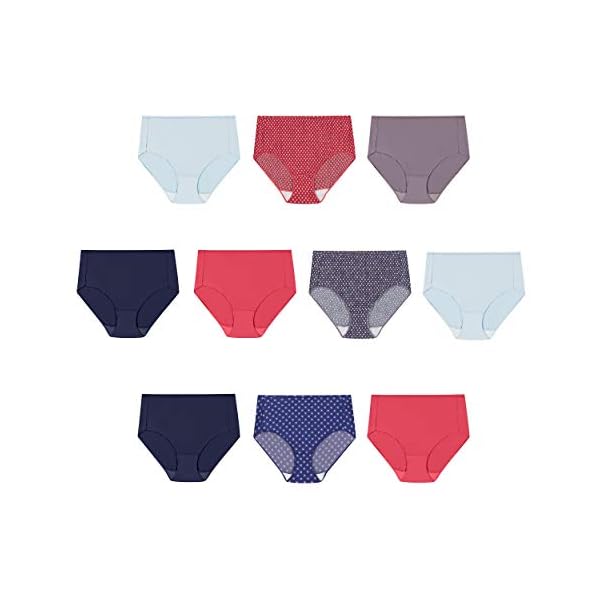 Hanes Womens Cool Comfort Microfiber Brief Underwear, 10-pack (Colors May Vary)