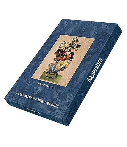 Looprints Fun Toilet Roll Storage & Kitchen Towel Holder Wooden Stand, Riding School, Various Sizes - Image 2