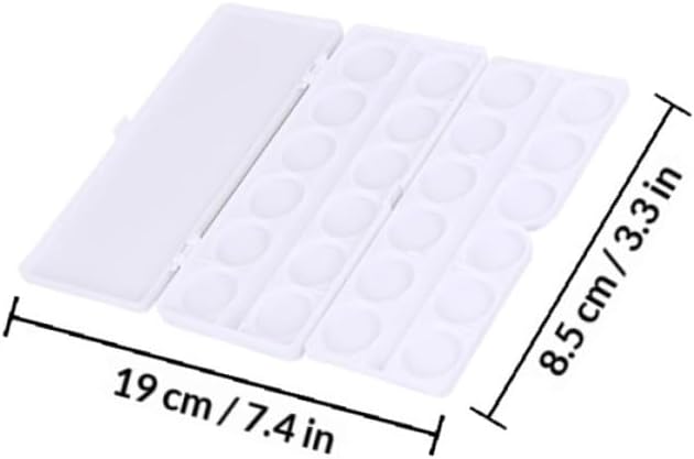 WOONEKY 3pcs Nail Art Manicure Drawing Tray Set 24-grids Watercolor Pigment Mixing Palette Paint Tray Case for Artists and Hobbyists