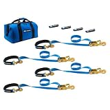 Mac's Tie-Downs 512118 Automotive Strap Kit (4 Pack) - Blue, 10,000 lbs. Break Strength 2" W x 8' L