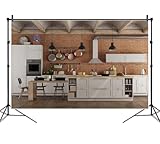 Kitchen Backdrop Lifestyle Photography Background Red Brick Industrial Kitchen...