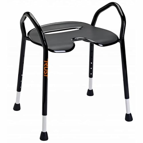Trustcare Let's Enjoy Tabouret de douche avec poignée haute Noir 42-53 cm Cover