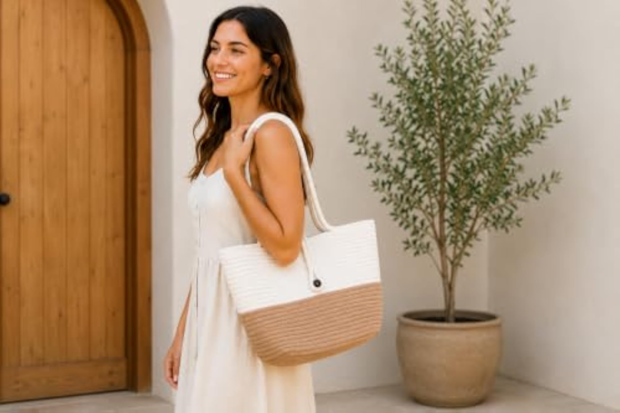 Cotton Handwoven Reusable Shopping Tote Bag