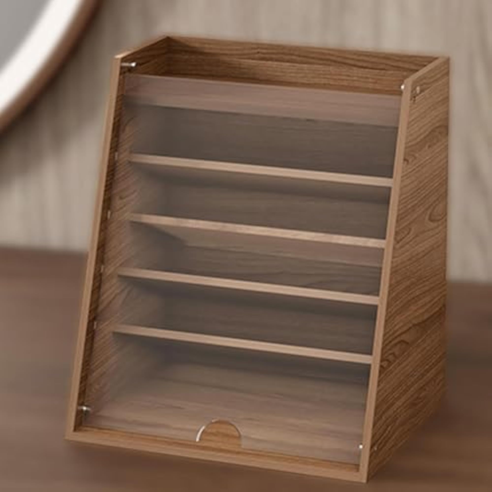 Wooden Lipstick Organizer, 6 Level Display Shelf