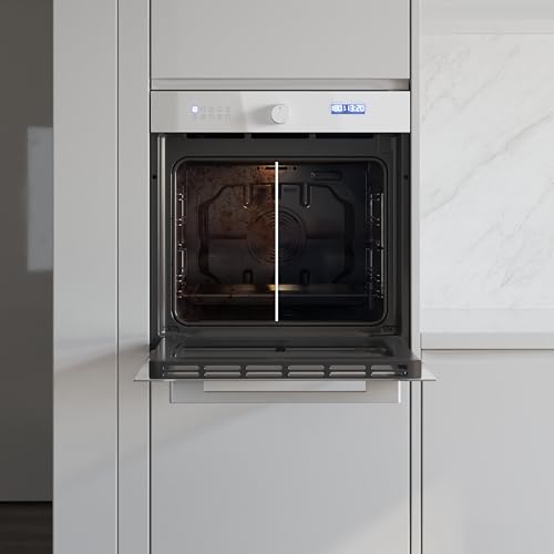 Cecotec Einbaubackofen Multifunktion 60 cm Bolero Hexa AF316000 Glass White A 3400W, 81L Kapazität, 11 Funktionen mit Airfryer Master, Pizza Master, Steam Asisst, Steam EasyClean, 3D Cooking, Defrost