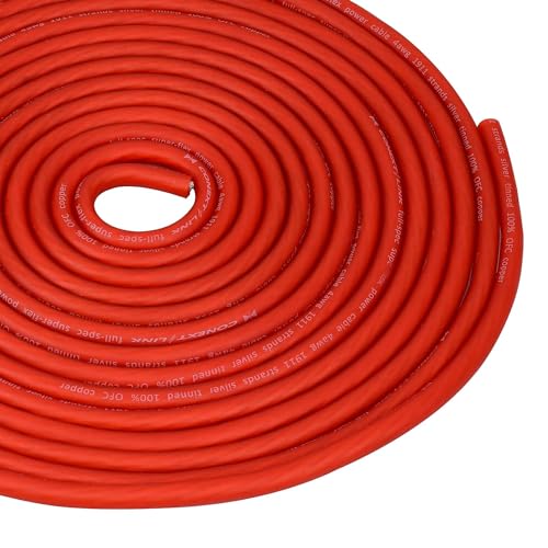 Câble d'alimentation de batterie fil de terre rouge 4 AWG cuivre OFC pour sono auto 6,1 m