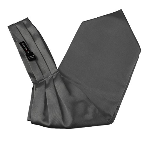 Dan Smith Grey Solid Mens Ascot Romance Fabric Dress Boyfriend Polyster Cravat Dra7E01M Grey #TOP14