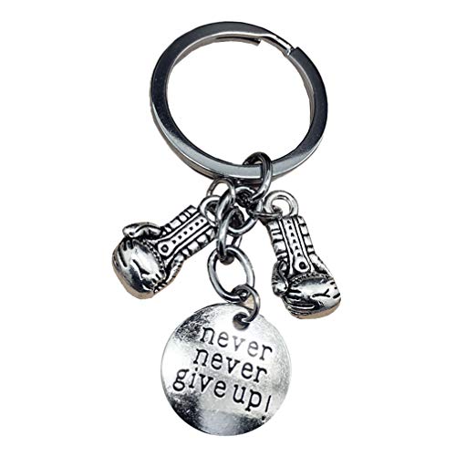 Wakauto Cadeau de Boxe Collier Pendentif Gant de Boxe/Porte-Clés Cadeau de Boxe Boxeur Maman Papa Cadeau pour Les Amateurs de Fitness Boxeur Entraîneur Cover