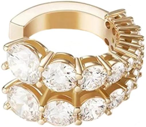 Miniatura 6 de Aretes de oreja para mujer, aretes de aro de circonita cúbica para mujer, piercing de oreja falso, sin perforación para niñas