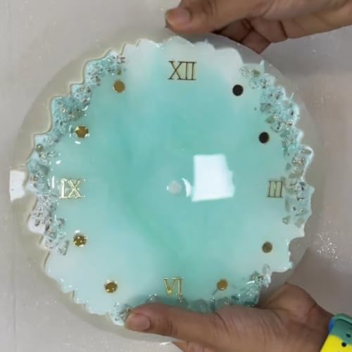Image of R H LIFESTYLE Silicone Moulds Round Agate Coaster Mould for Resin Art Epoxy Casting Mould Tray Clock Photo Frame Mold Resin Coaster Mould 12 Inch