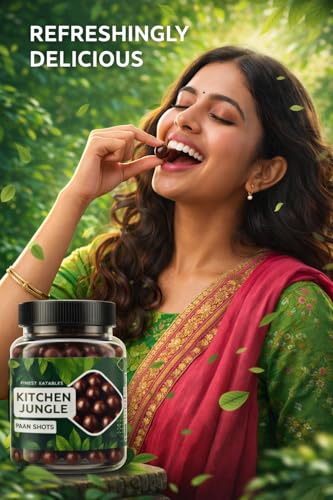 Image of Kitchen Jungle Pan Shots Mukhwas Candy Balls 350gm (Pack Of 4 Jar) | Refreshing Paan Flavour Laddu Candy | Traditional After-Meal Mouth Freshener | Sweet & Aromatic Paan Treat