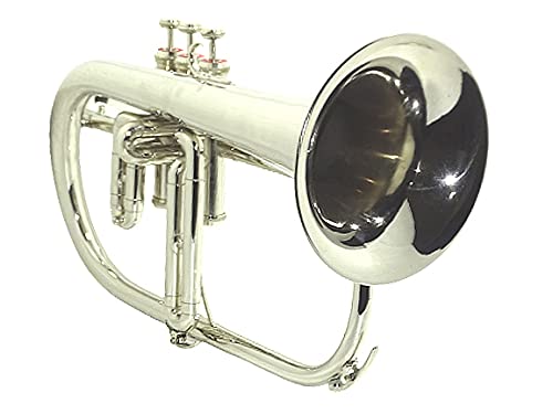 Bb Flat Silver Nickle Flugel Horn With Free Hard Case+Mouthpiece #TOP3
