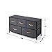 ROMOON Dresser for Bedroom, Wide Closet Dresser with 5 Drawer, Small Fabric Dresser & Chests of Drawers for Kids Bedroom, Closet, Hallway. (Dark Grey)