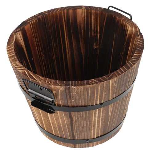CIYODO Balde de Madera para Arroz Almacenamiento de Alimentos de Cocina Recipiente Redondo de Madera para Uso Doméstico y Sushi Accesorio Práctico y Estético