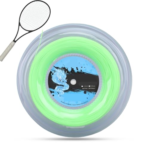 HERCHR Tennis String?200m/656.17ft 1.3mm/0.05in String Diameter Tennis String Polyester Reel Tennis Racket String Adults Kids Beginners Training for Tennis Rackets