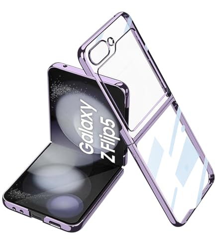 Étui Samsung Galaxy Z Flip 5 en polycarbonate rigide transparent violet