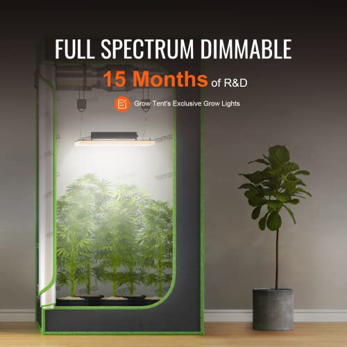 Vevor Led Grow Light Full Spectrum Dimmable With Samsung 281B+Pro Chips High Yield Growing Lamp For Indoor Plants Daisy Chain Driver Etl Certified For 3X3 Ft Grow Tent #TOP1