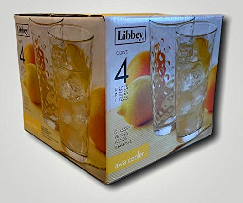 Libbey 4-Piece Frosted Modern Rectangular Glass Tumbler, 16 oz