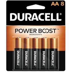 1 of Duracell Coppertop Double AA Batteries with Power Boost Ingredients, 8 Count (Pack of 1) Long-lasting Alkaline Double AA Battery for Household and Office Devices