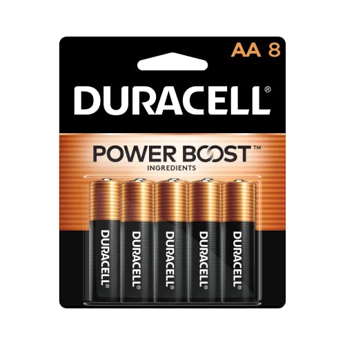 Duracell Coppertop AA Batteries with Power Boost Ingredients, 8 Count Pack Double A Battery with Long-lasting Power, Alkaline AA Battery for Household and Office Devices - 8 Count (Pack of 1)