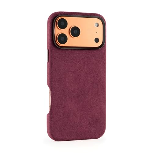 Protection 6,9" iPhone 17 Pro Max Alcantara bordeaux contre chutes et rayures