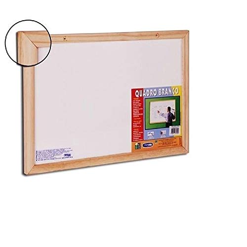 Quadro Branco Standart 80x60cm Moldura Madeira Cortiarte