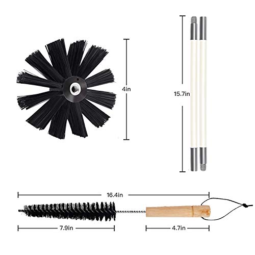 Dryer Vent Cleaner kit, Akamino 24 Feet Dryer Vent Cleaner Brush, Two Synthetic Clean Brush Heads, Includes 18 Flexible Rods, 1 Dryer lint Vent Trap Chimney Cleaners - Thumbnail 5
