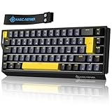 MAGIC-REFINER X68 HE 8000Hz Rapid Trigger-Tastatur, Kabelgebundene Magnettastatur,Einstellbarer Anschlag UK-Layout,128K-Abtastrate,0,125 ms Latenz,0,01mm RT-Genauigkeit,Snap Tap,RGB