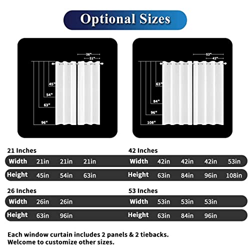 Renaiss Lion Couple Window Curtains Shining Crescent Moon Lion Lovers Brown Wood Print Pattern Wild Animals Blackout Window Drapes Living Room Bedroom Decor Draperies 42X63 Inches X 2 Panels #TOP4