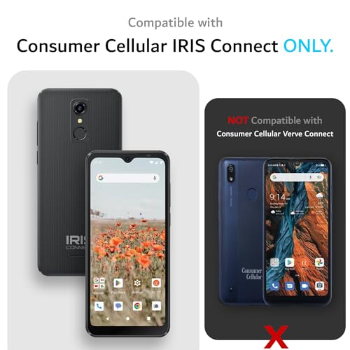 TUDIA DualShield Grip Compatible with Consumer Cellular Iris Connect Cell Phone Case SH4650, [MergeGrip] Military Grade Dual Layer Shockproof Slim Tough Heavy Duty Protective Phone Cover (Matte Black) - Thumbnail 2