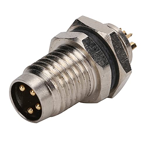 BAFOVY Conector M8 Conector de Cable de 4 Pines Niquelado de Latón AC DC 250V IP67 de Enchufe Circular para Control de Sensor de Zócalo de Panel y Cableado Industrial
