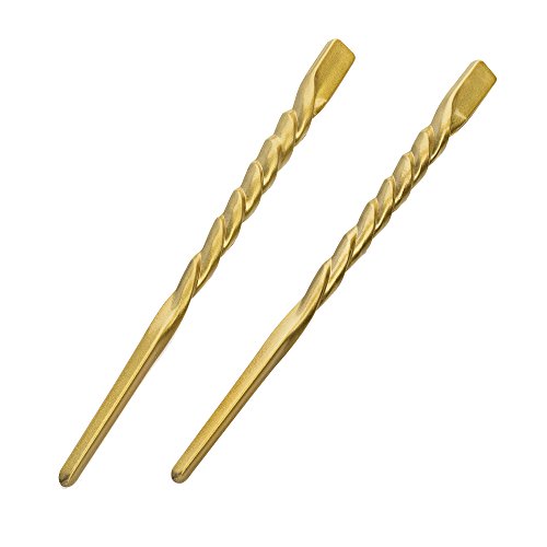 GIZZY® Pair Gold Colourway Twist Design Hair Chopsticks.