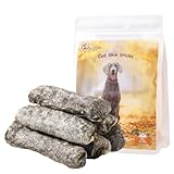 Pawmate Dog Treats Natural Cod Skin Rolls, Rawhide-Free Chewy Fish Skin Dog Chews for Medium Large Breeds, One-Ingredient Healthy Training Treats Rich in Omega3 & Protein, 10.6 oz