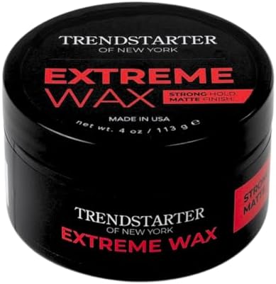 TRENDSTARTER Hair Wax - Extreme, 4oz - Matte Finish - Premium Water Based Flake-Free Hair Styling Pomade for All Hair Types - All-Day Strong Hold