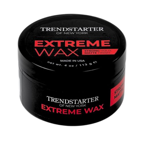 Image of TRENDSTARTER Hair Wax - Extreme, 4oz - Matte Finish - Premium Water Based Flake-Free Hair Styling Pomade for All Hair Types - All-Day Strong Hold