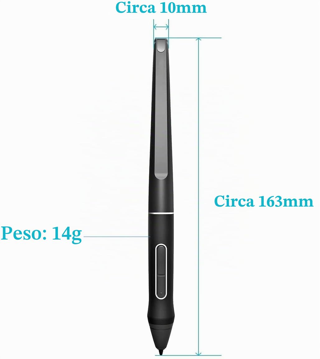Penna Digitale Stilo per Touch Screen, Smart Pencil Stilo, PW507 Penna per Tavoletta Grafica Portatile 8192 Penna per Tablet Digitale Ad Alta Sensibilità di Livello Nero per Tablet Kamvas Pro 12