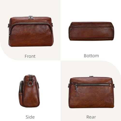 Iswee Leather Crossbody Purses for Women Shoulder Handbags with Pockets Satchel Purse Stylish Cross Body Bag for Travel4
